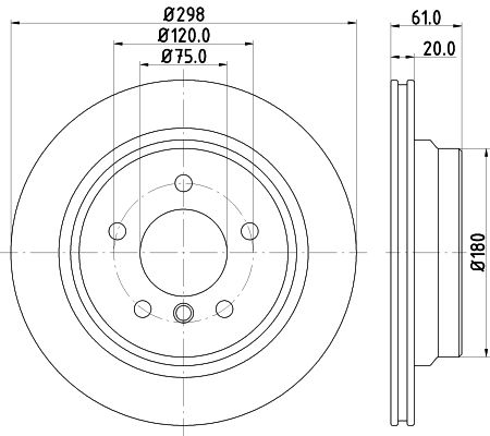 HELLA PAGID Тормозной диск 8DD 355 122-111